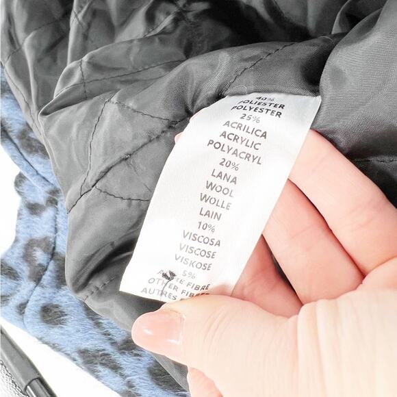 NWT The Andamane Evita Leopard Print Wool Blend Leather Fringe Jacket M - Picture 7 of 8